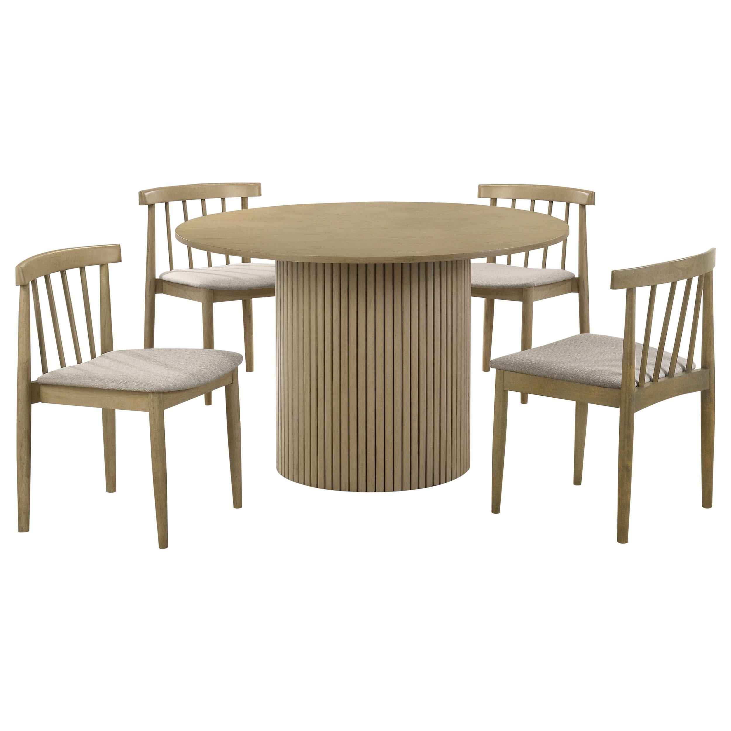 Hamlyn 43-inch Round Wood Dining Room Table Natural Oak