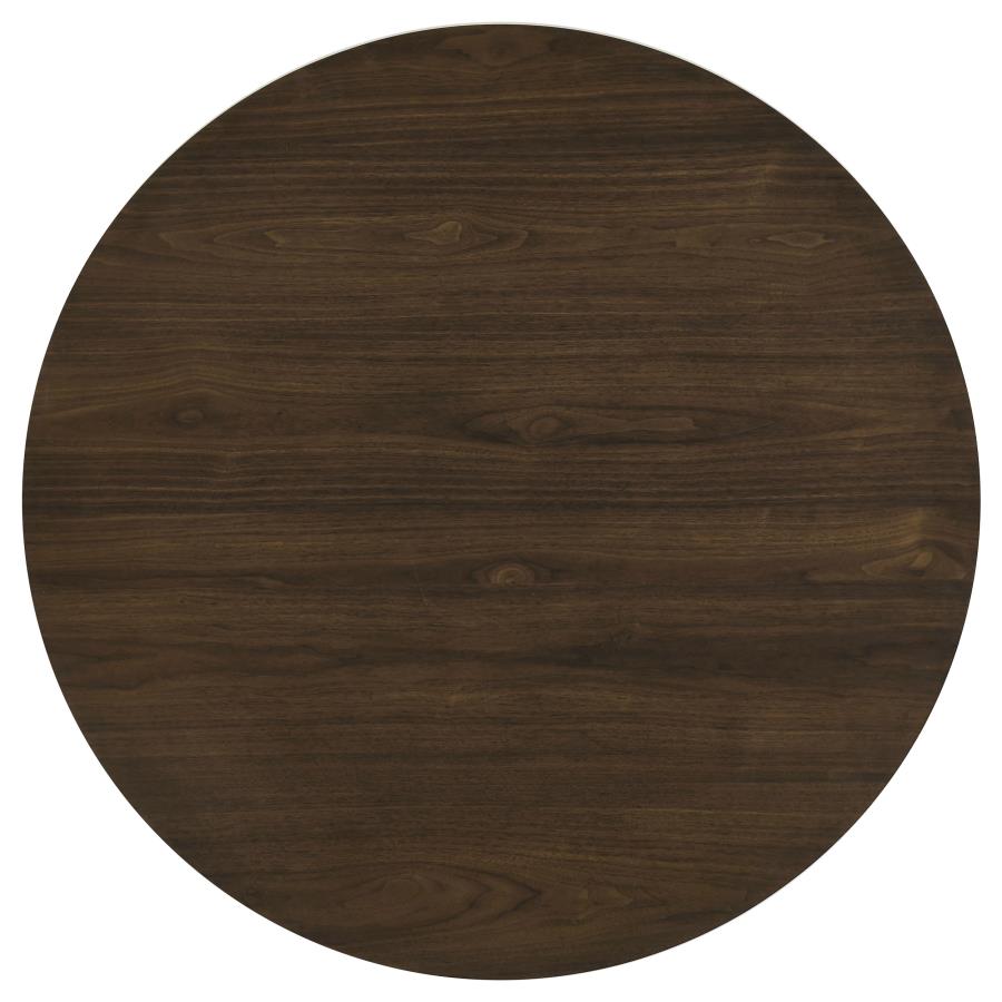 Hamlyn 5-piece Round Dining Set with Upholstered Seat Chairs Walnut