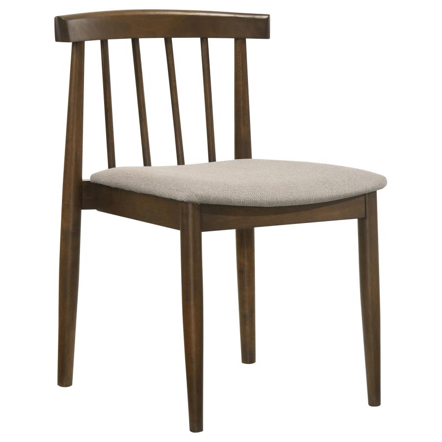 Hamlyn 5-piece Round Dining Set with Upholstered Seat Chairs Walnut