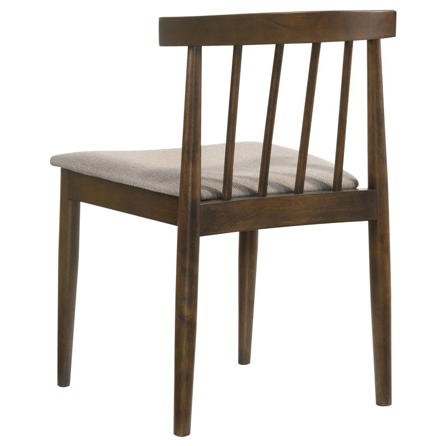 Hamlyn 5-piece Round Dining Set with Upholstered Seat Chairs Walnut
