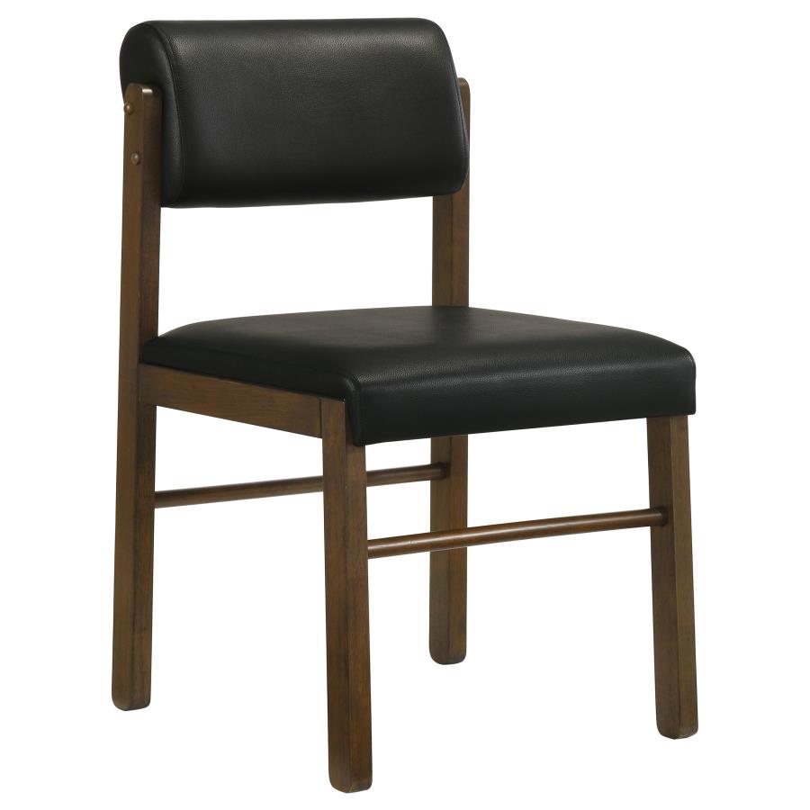 Hamlyn 5-piece Round Dining Set with Faux Leather Chairs Walnut