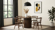 Hamlyn 5-piece Round Dining Set with Open Back Windsor Chairs Walnut