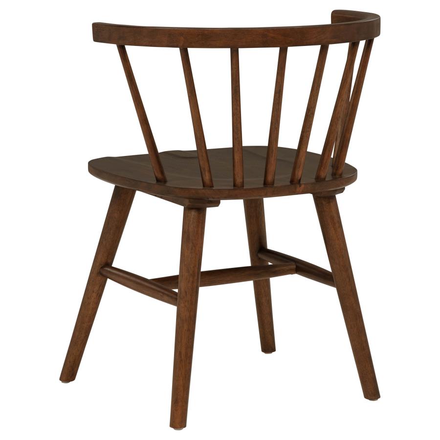 Hamlyn 5-piece Round Dining Set with Open Back Windsor Chairs Walnut