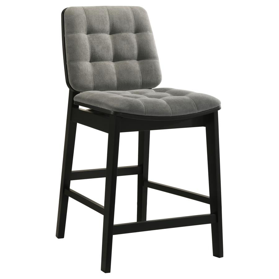 Hamlyn 5-piece Counter Height Set with Grey Tufted Chairs Black