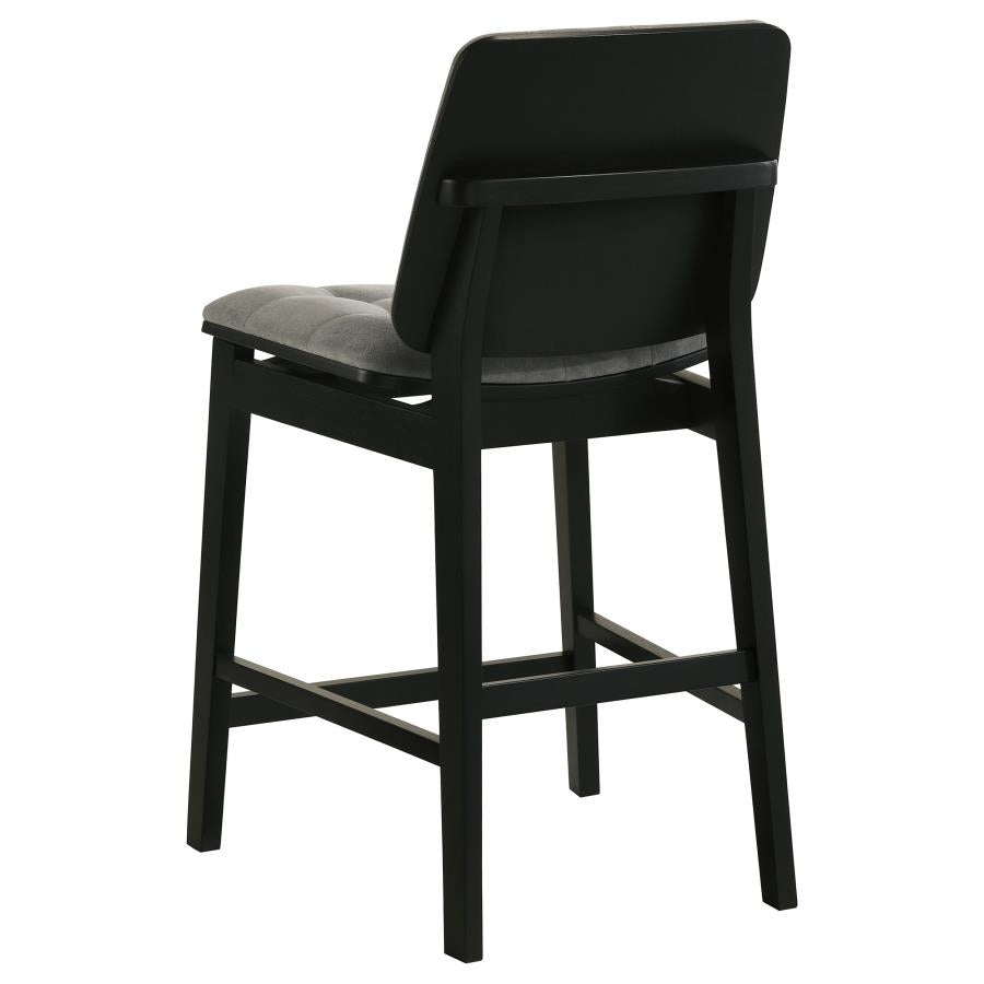 Hamlyn 5-piece Counter Height Set with Grey Tufted Chairs Black