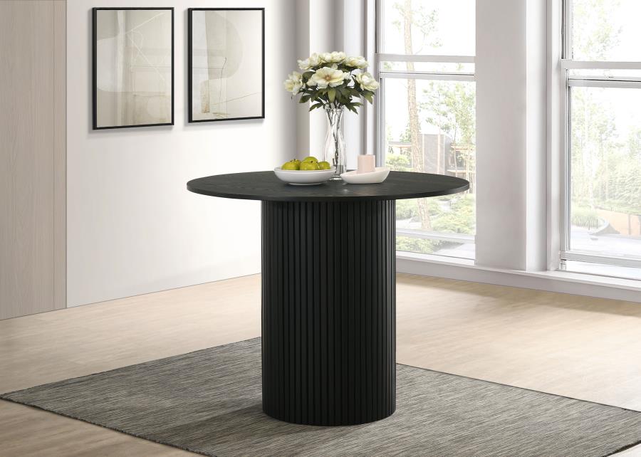 Hamlyn 43-inch Round Wood Counter Height Dining Table Black