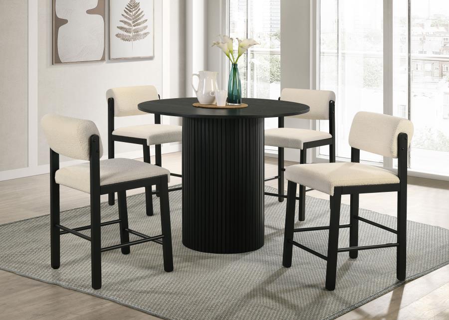 Hamlyn 43-inch Round Wood Counter Height Dining Table Black