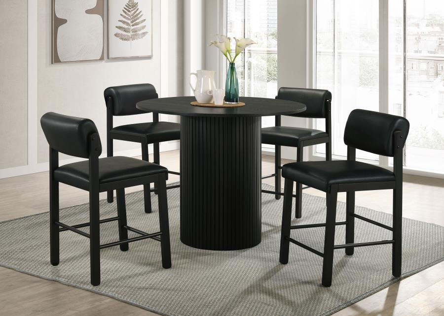 Hamlyn 43-inch Round Wood Counter Height Dining Table Black