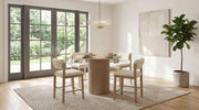 Hamlyn 5-piece Counter Height Set with Fabric Chairs Natural Oak