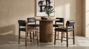 Hamlyn 5-piece Counter Height Set with Faux Leather Chairs Walnut