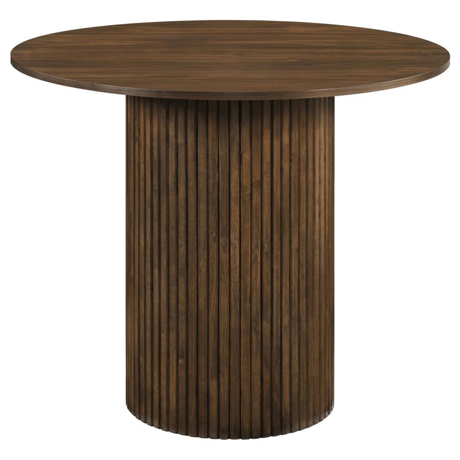 Hamlyn 43-inch Round Wood Counter Height Dining Table Walnut