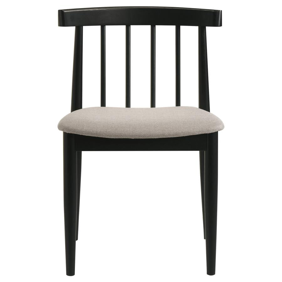Strouse 5-piece Dining Set with Upholstered Seat Chairs Black