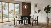 Strouse 5-piece Dining Set with Fabric Chairs Black