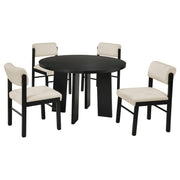 Strouse 5-piece Dining Set Cream and Black
