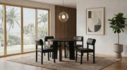 Strouse 5-piece Dining Set with Faux Leather Chairs Black
