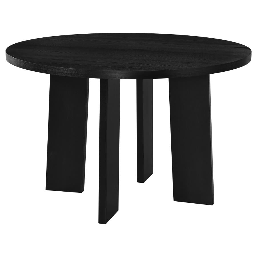 Strouse 5-piece Dining Set with Faux Leather Chairs Black