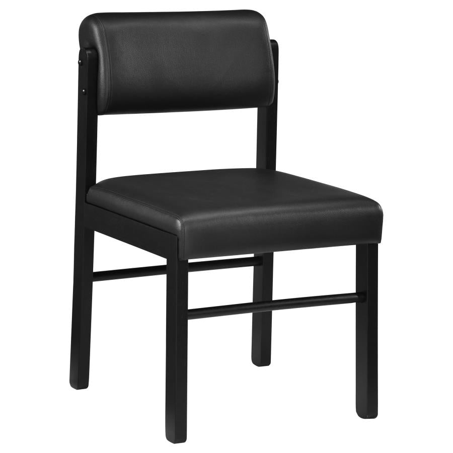 Strouse 5-piece Dining Set with Faux Leather Chairs Black