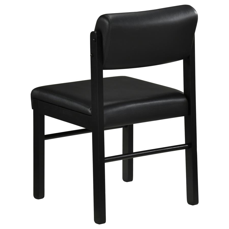 Strouse 5-piece Dining Set with Faux Leather Chairs Black