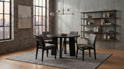 Strouse 5-piece Dining Set with Grey Tufted Chairs Black