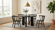 Strouse 5-piece Dining Set with Open Back Windsor Chairs Black