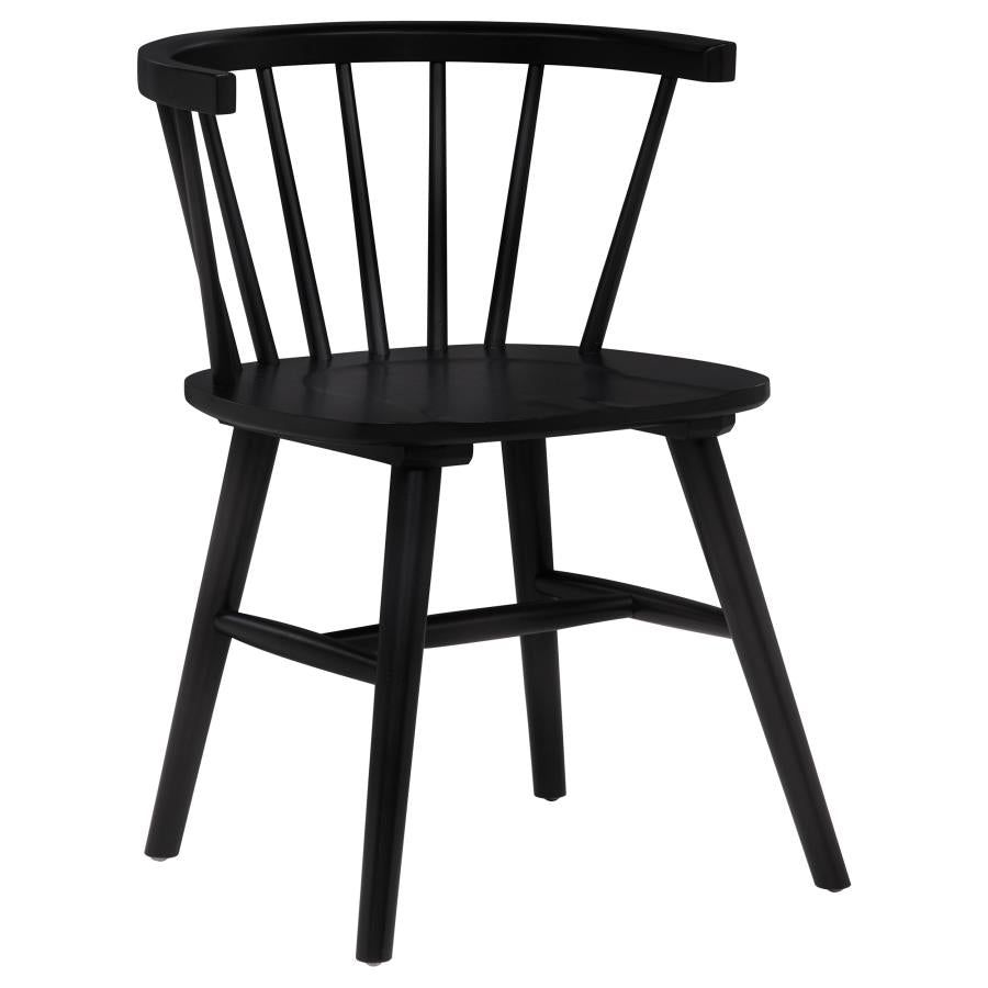 Strouse 5-piece Dining Set with Open Back Windsor Chairs Black