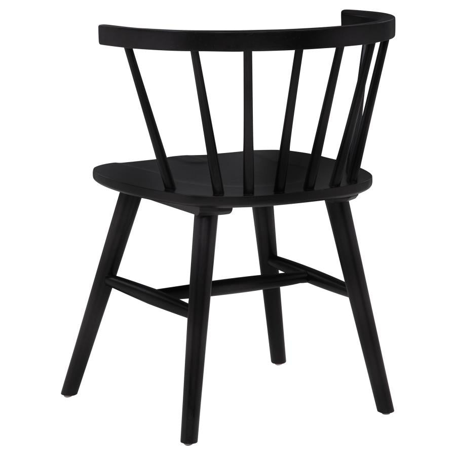 Strouse 5-piece Dining Set with Open Back Windsor Chairs Black