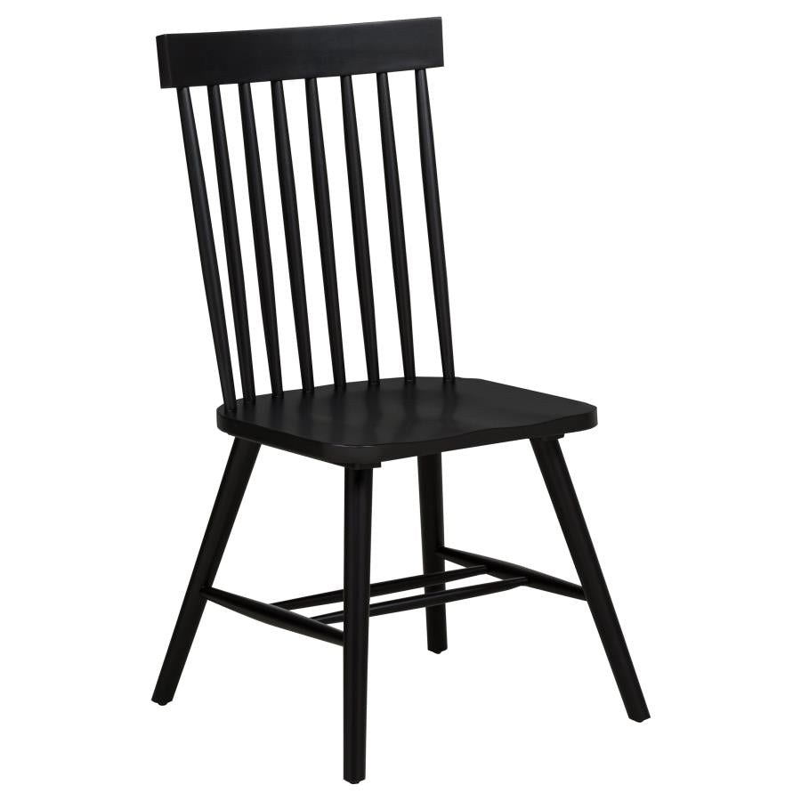 Strouse 5-piece Dining Set with High Back Windsor Chairs Black