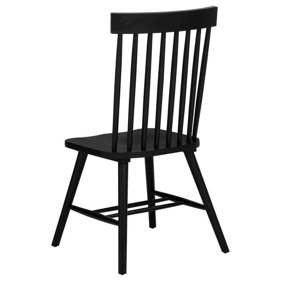 Strouse 5-piece Dining Set with High Back Windsor Chairs Black