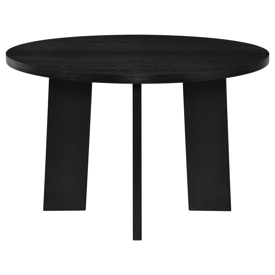 Strouse 47-inch Round Wood Dining Room Table Black