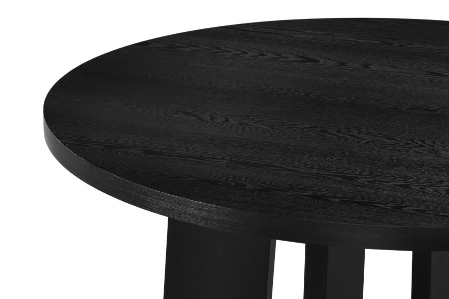 Strouse 47-inch Round Wood Dining Room Table Black