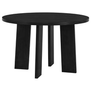 Strouse 47-inch Round Wood Dining Room Table Black