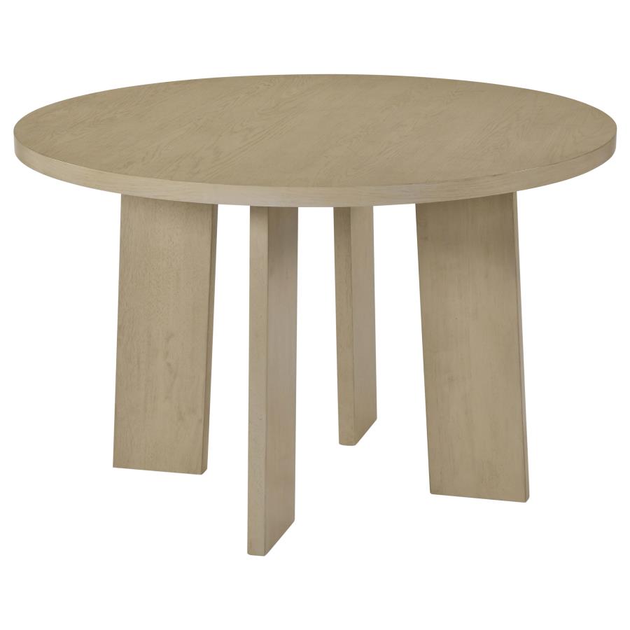 Strouse 5-piece Dining Set with Upholstered Seat Chairs Natural Oak