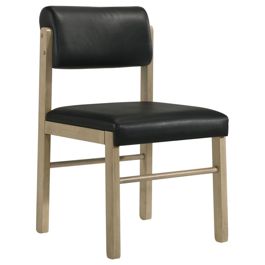 Strouse 5-piece Dining Set with Faux Leather Chairs Natural Oak