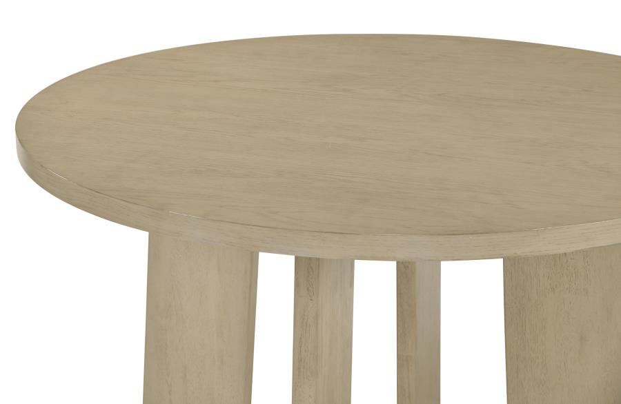 Strouse 5-piece Dining Set with Grey Tufted Chairs Natural Oak