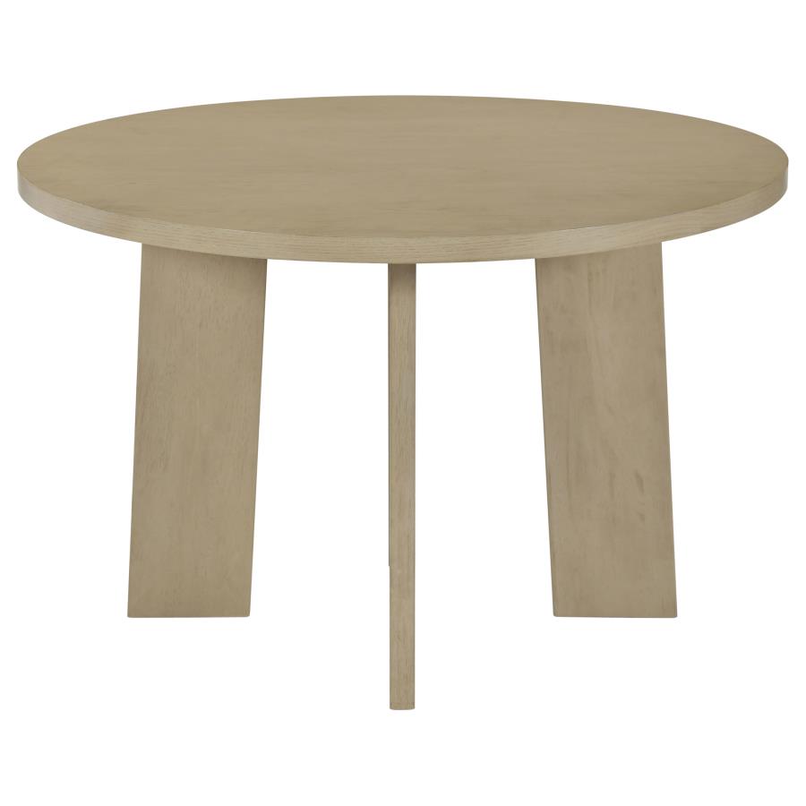 Strouse 47-inch Round Wood Dining Room Table Natural Oak