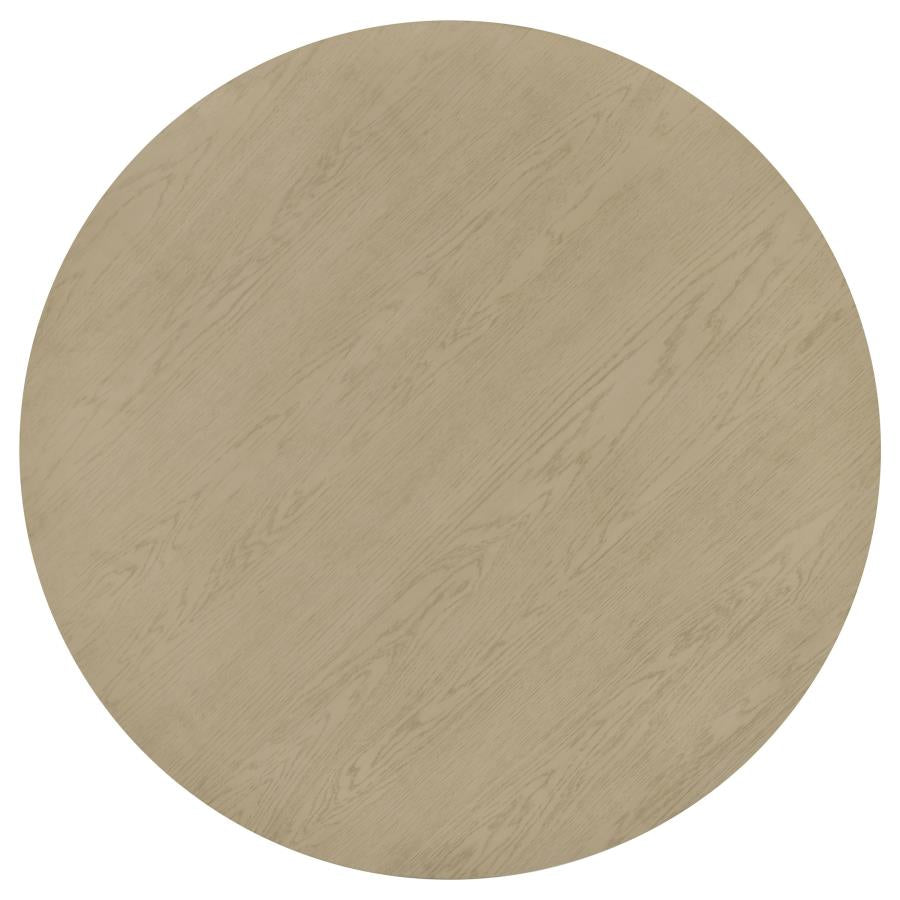 Strouse 47-inch Round Wood Dining Room Table Natural Oak