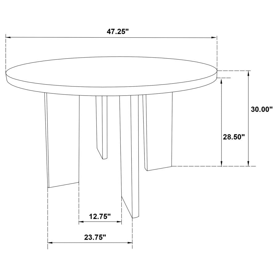 Strouse 47-inch Round Wood Dining Room Table Natural Oak