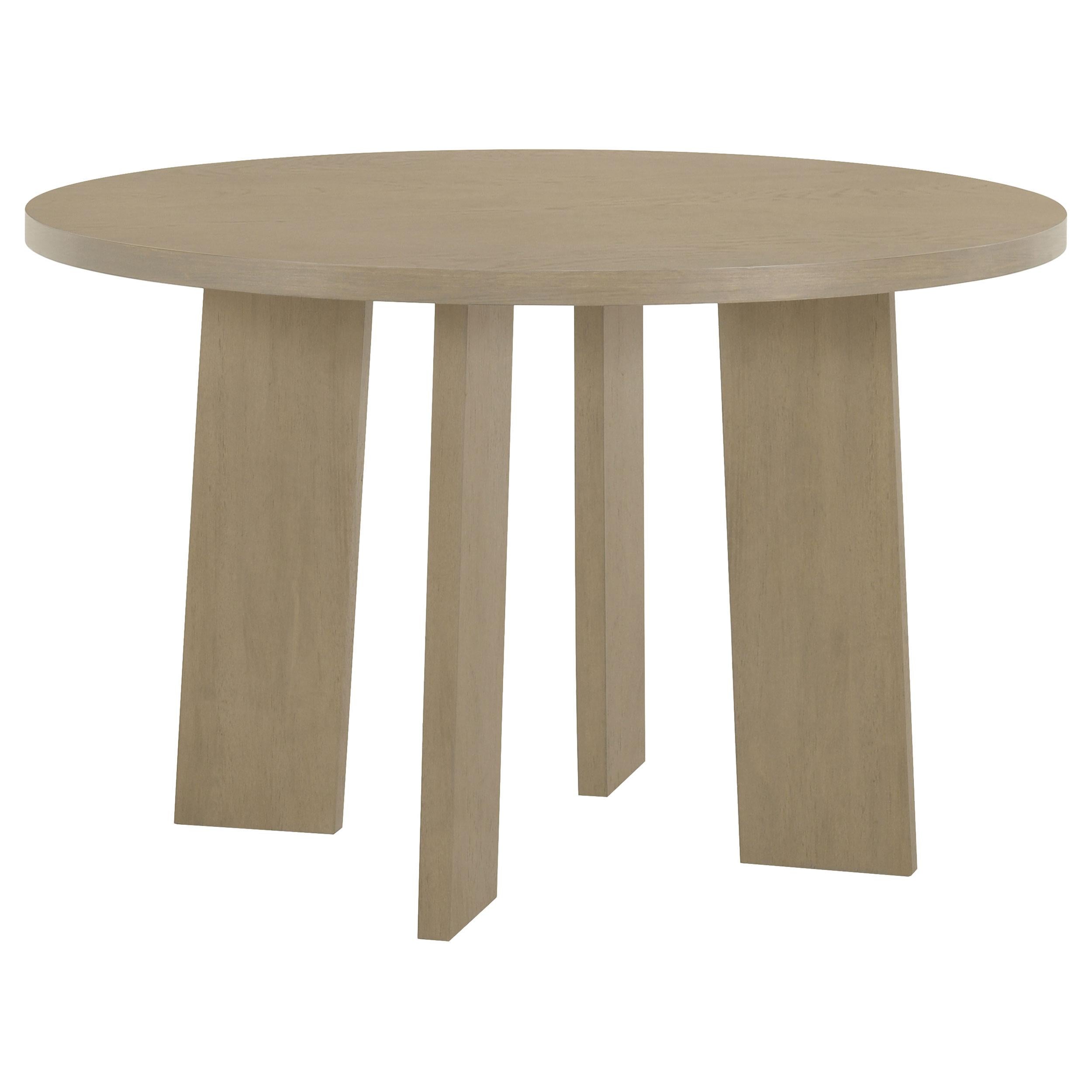 Strouse 47-inch Round Wood Dining Room Table Natural Oak