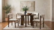 Strouse 5-piece Dining Set with Fabric Chairs Walnut