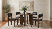 Strouse 5-piece Dining Set with Faux Leather Chairs Walnut