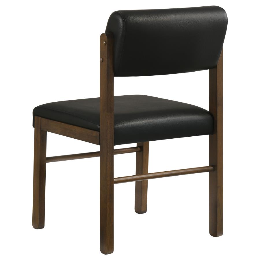 Strouse 5-piece Dining Set with Faux Leather Chairs Walnut