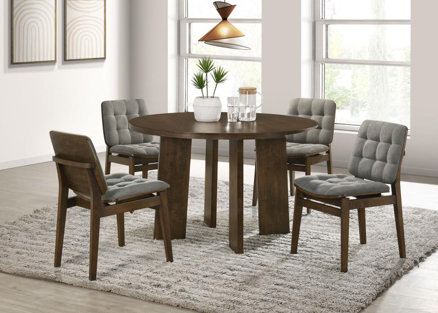 Strouse 5-piece Dining Set Grey and Walnut