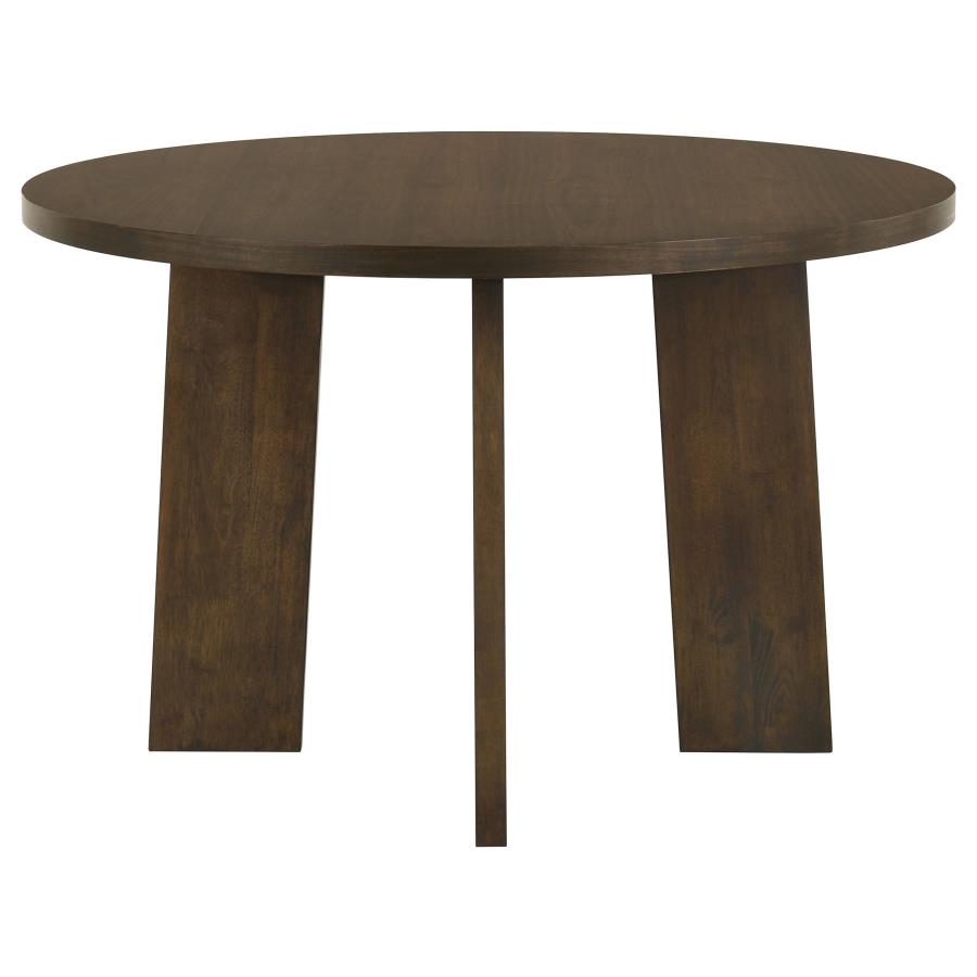 Strouse 5-piece Dining Set with Grey Tufted Chairs Walnut