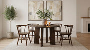 Strouse 5-piece Dining Set with Open Back Windsor Chairs Walnut