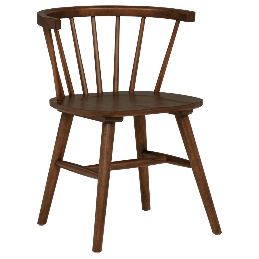 Strouse 5-piece Dining Set with Open Back Windsor Chairs Walnut