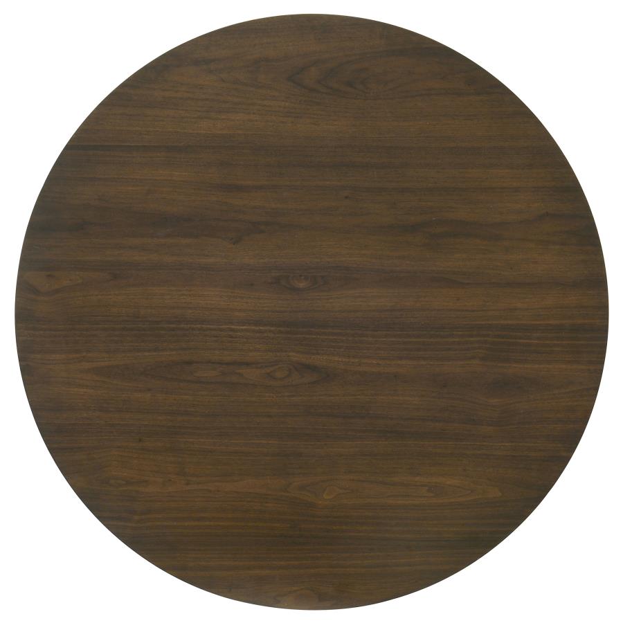 Strouse 47-inch Round Wood Dining Room Table Walnut