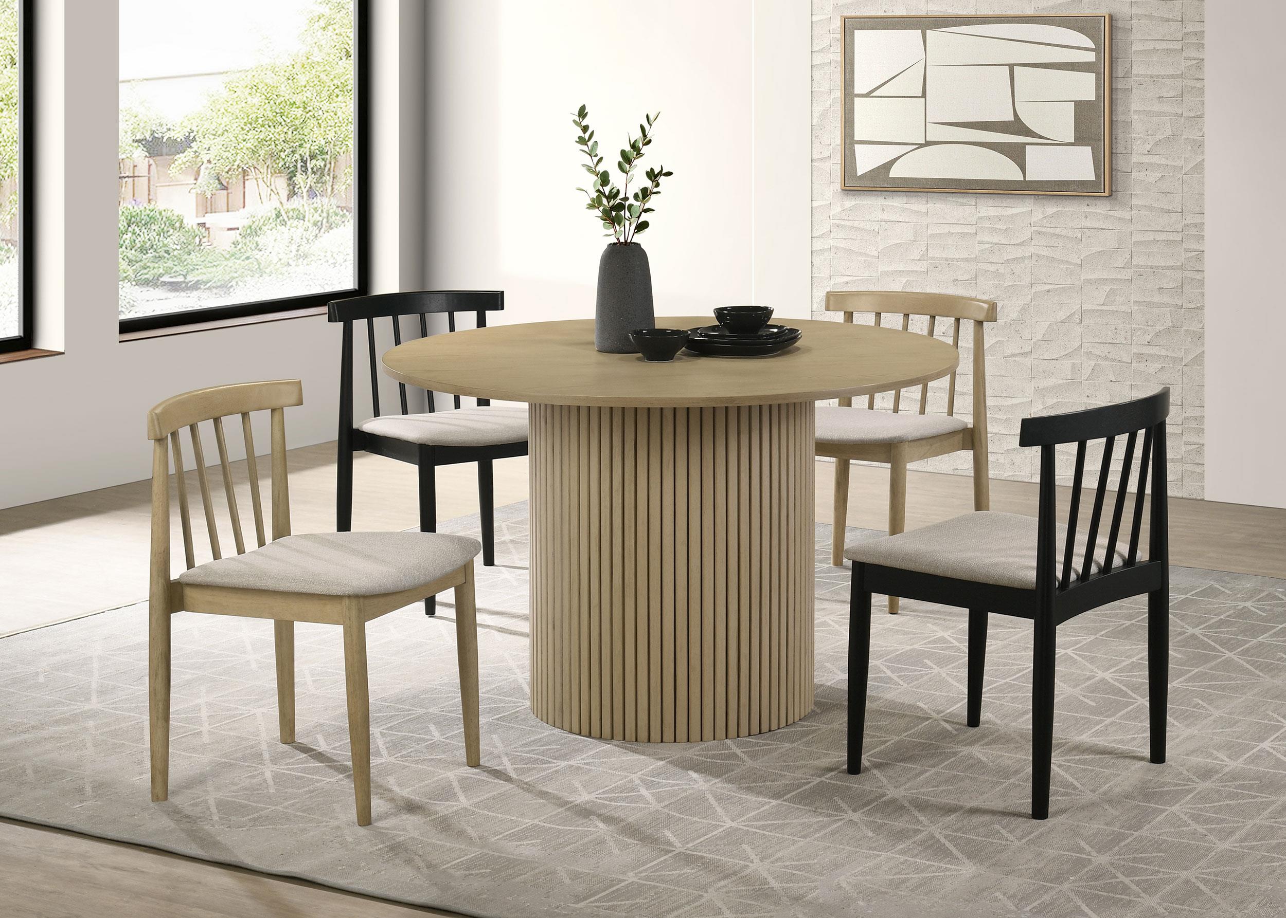 Cullen Dining Side Chair Upholstered Seat Black (Set of 2)