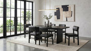 Decker 7-piece 82-inch Dining Set with Faux Leather Chairs Black