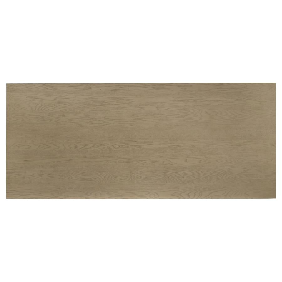 Decker 7-piece 82-inch Rectangular Dining Set Wheat and Natural Oak