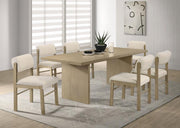 Decker 7-piece 82-inch Rectangular Dining Set Cream and Natural Oak